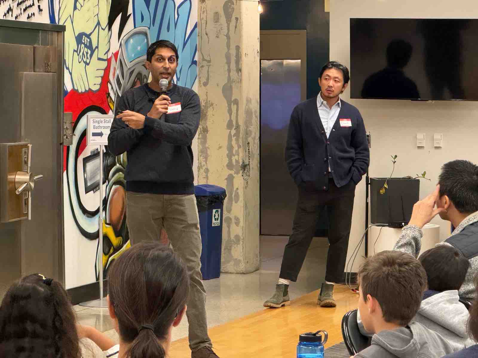 Astra founders speaking at an event
